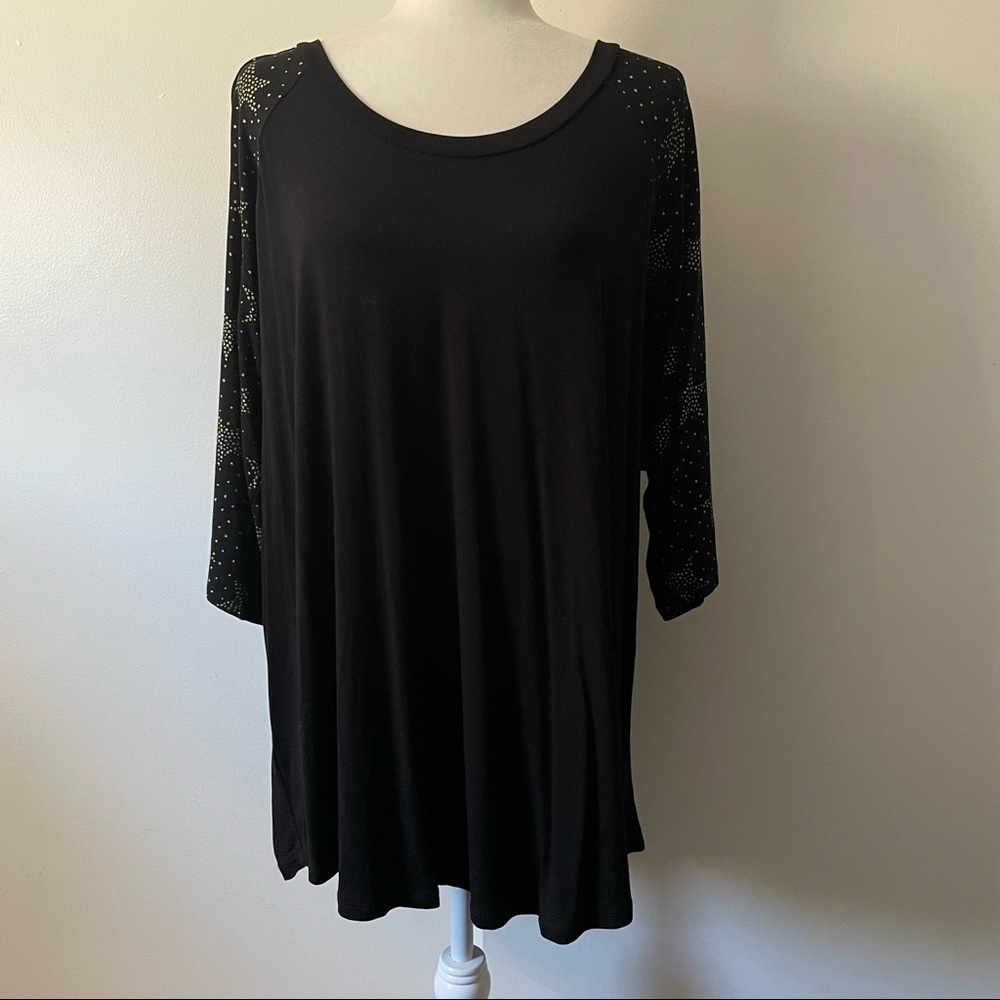 Super Soft Black & Gold Star Raglan Tee - Picture 7 of 8